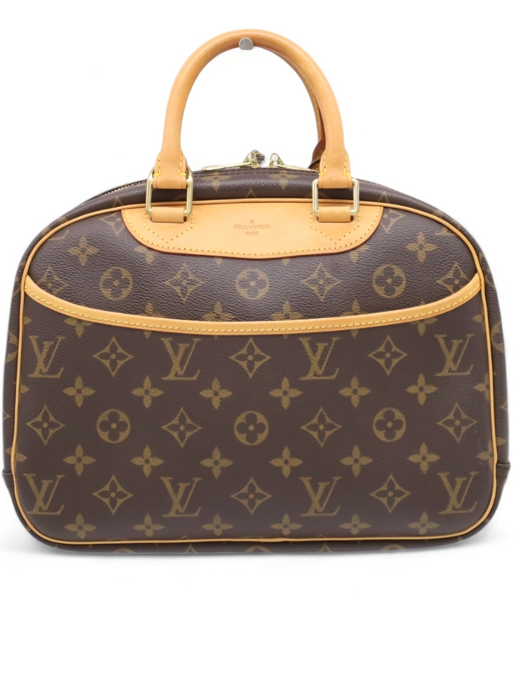 Louis Vuitton Trouville Bowler Handbag Brown Monogram PVC Leather